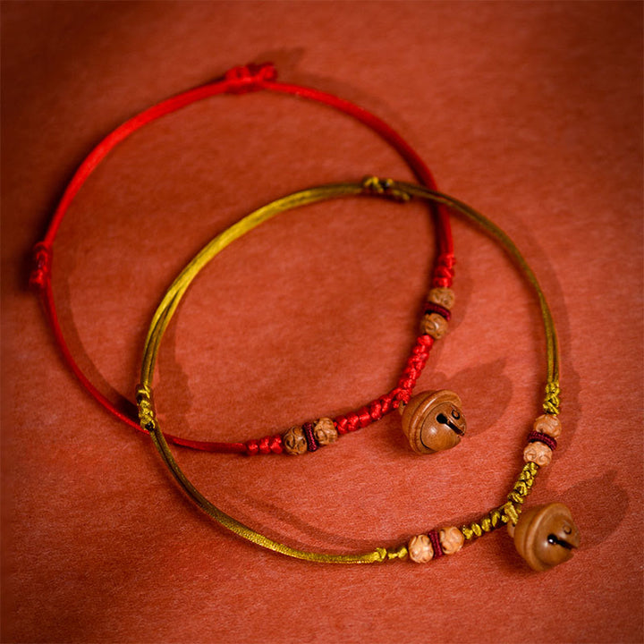 Buddha Stones, czerwony sznurek, koraliki z drewna brzoskwiniowego, dzwonek, siła, regulowana, obroża dla kotów i małych psów - image 16