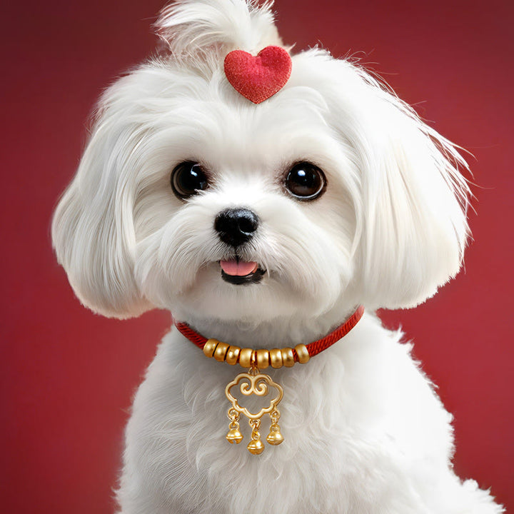 Buddha Stones, czerwony sznurek ochronny, regulowana obroża dla kotów i małych psów - image 10