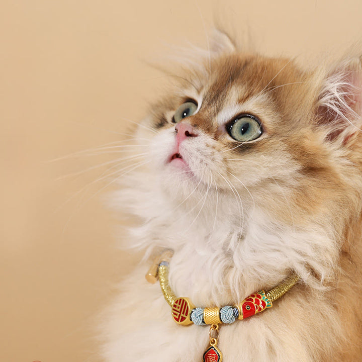 Wisiorek z Buddha Stones z metalu, czerwony sznurek, pokój, radość, błogosławieństwo, ochrona, regulowany, obroża dla kotów i małych psów - image 13