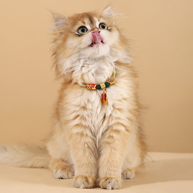 Wisiorek z Buddha Stones z metalu, czerwony sznurek, pokój, radość, błogosławieństwo, ochrona, regulowany, obroża dla kotów i małych psów - image 8