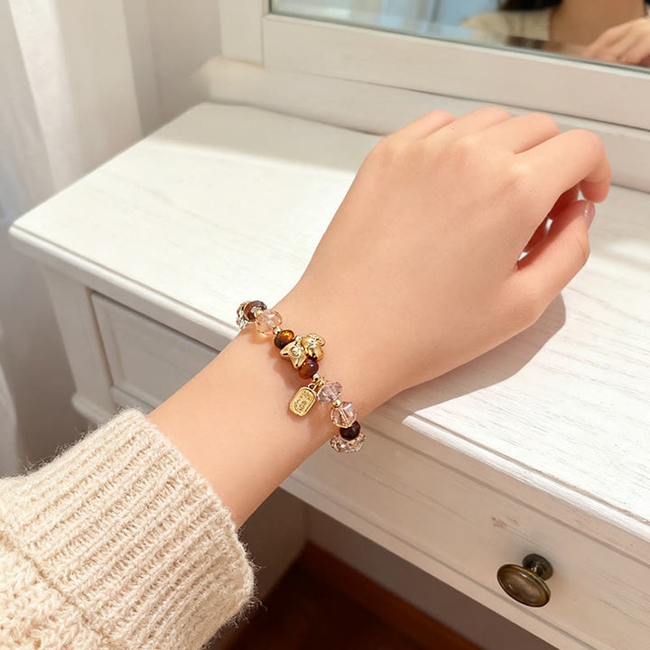 Bransoletka z Buddha Stones , tygrysim okiem, lodowym obsydianem i perłą, rokiem konia, szczęściem i dobrobytem - image 17