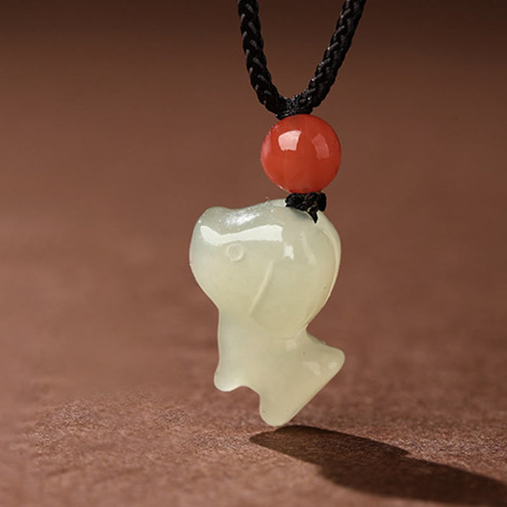 Buddha Stones, chiński zodiak, rok konia, naszyjnik z jadeitu z czerwonego agatu z południa, wisiorki z dobrobytu - Pies - image 26