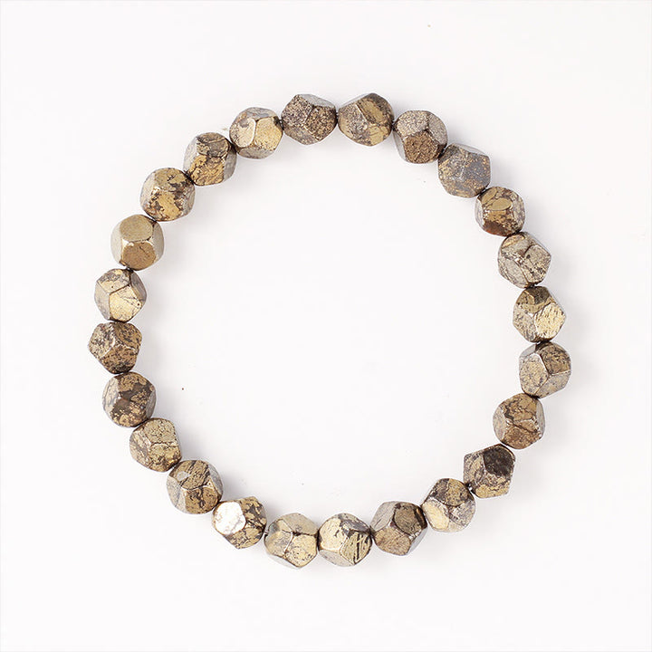 Bransoletka z nieregularnymi koralikami z Buddha Stones i pirytu, zapewniająca ochronę i pewność siebie - image 8