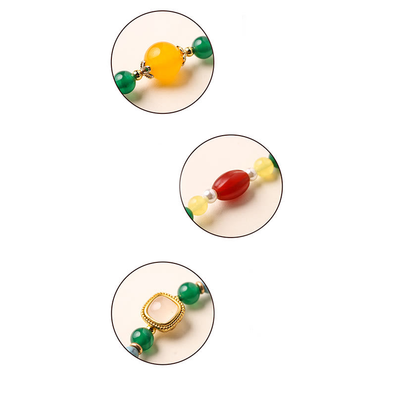 Klamra Buddha Stones, Zielony Agat, Wsparcie Mocy, Mala Tybetańska - image 13