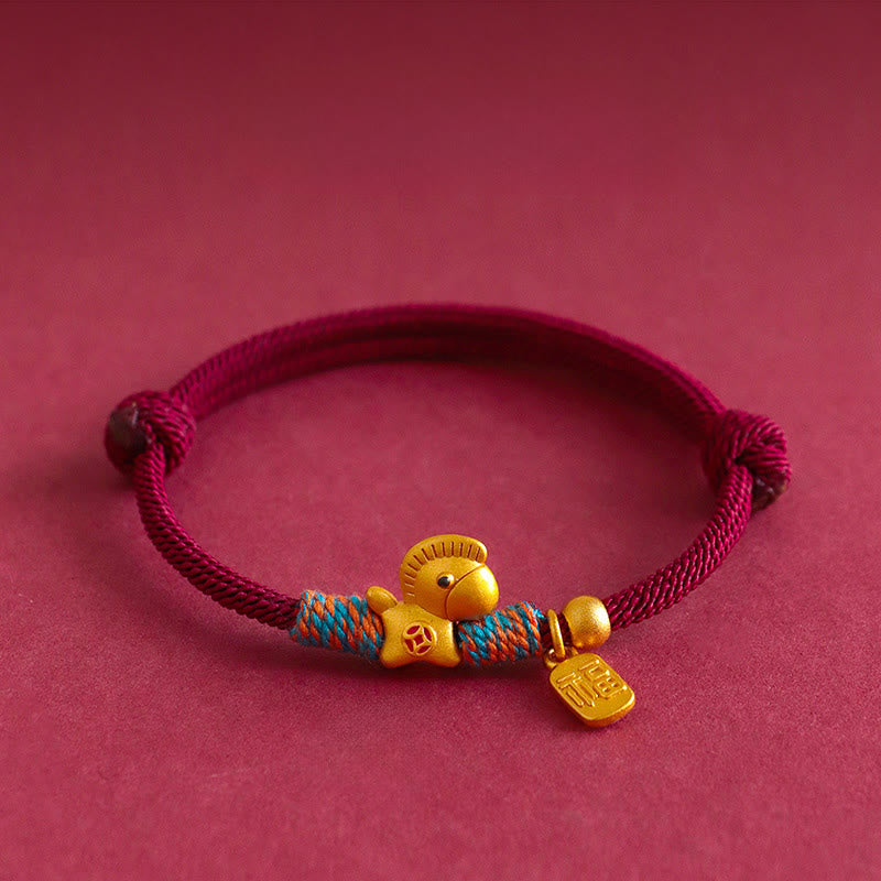 Bransoletka z plecionego Buddha Stones 999, Rok Konia Fu - image 2