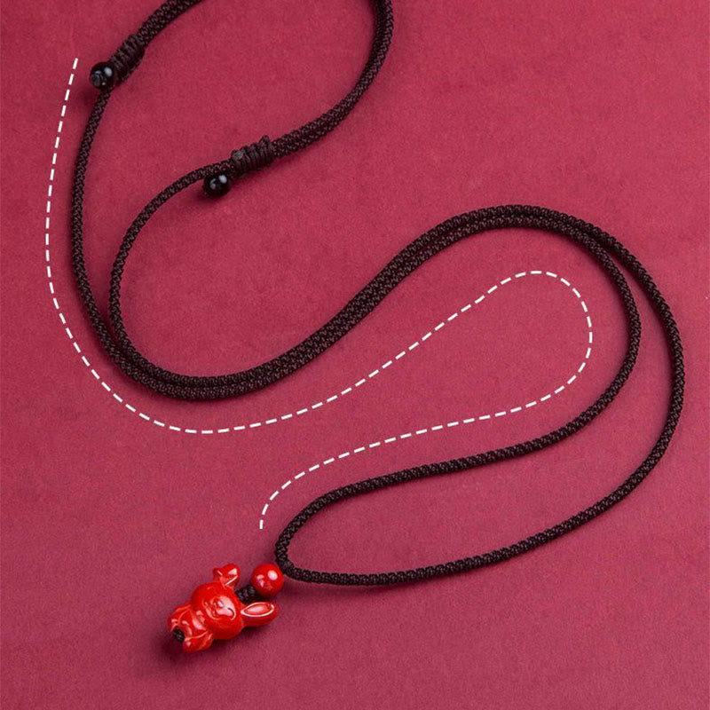 Naszyjnik z Buddha Stones, Rok Konia, Chińskie znaki zodiaku, grawerowany wzór, cynobrowy sznur błogosławieństwa - image 17