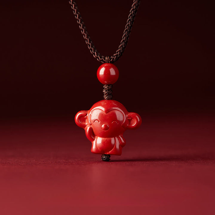 Naszyjnik z Buddha Stones, Rok Konia, Chińskie znaki zodiaku, grawerowany wzór, cynobrowy sznur błogosławieństwa - image 33