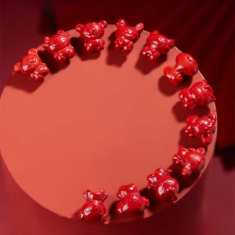 Naszyjnik z Buddha Stones, Rok Konia, Chińskie znaki zodiaku, grawerowany wzór, cynobrowy sznur błogosławieństwa - image 40