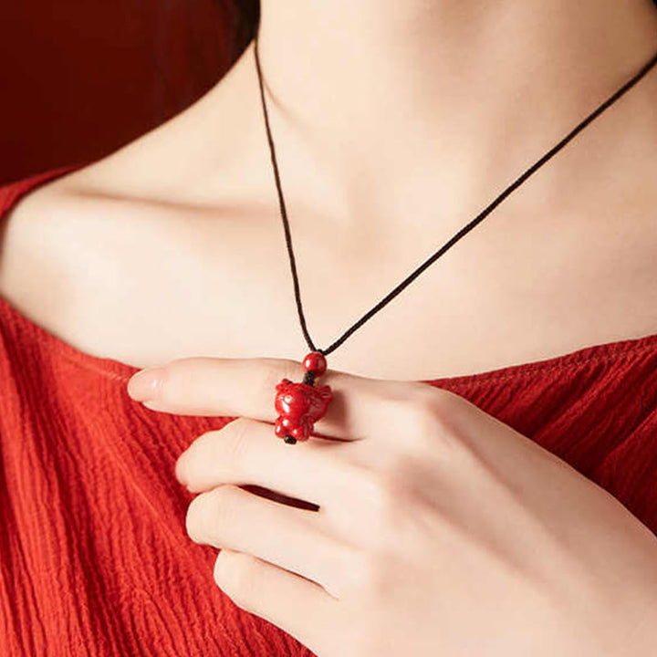 Naszyjnik z Buddha Stones, Rok Konia, Chińskie znaki zodiaku, grawerowany wzór, cynobrowy sznur błogosławieństwa - image 27