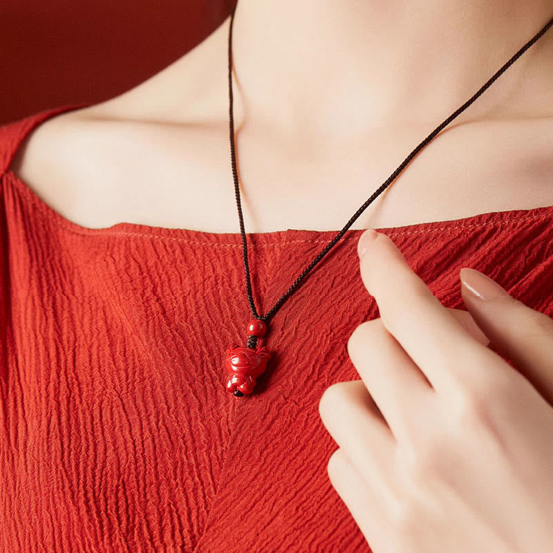 Naszyjnik z Buddha Stones, Rok Konia, Chińskie znaki zodiaku, grawerowany wzór, cynobrowy sznur błogosławieństwa - image 26