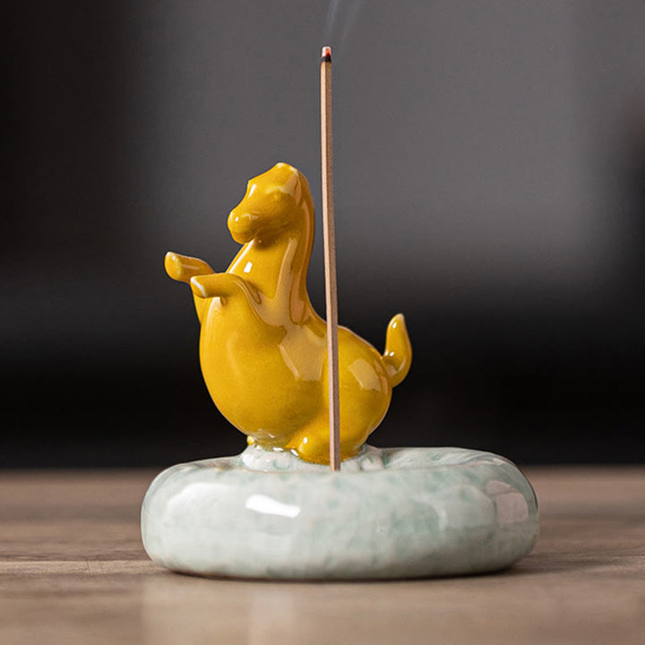 Buddha Stones, Rok Konia 2026, Noworoczna Dekoracja Domu, Kadzielnica - Żółty stojący koń (7,4*7,4*7,2 CM) - image 19