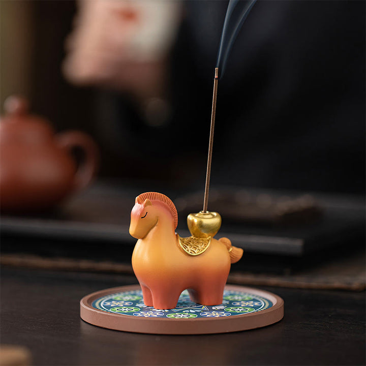 Buddha Stones Rok Konia 2026 Sztabka Nowego Roku Przyciągająca Bogactwo Dekoracja Domu Kadzielnica - image 4