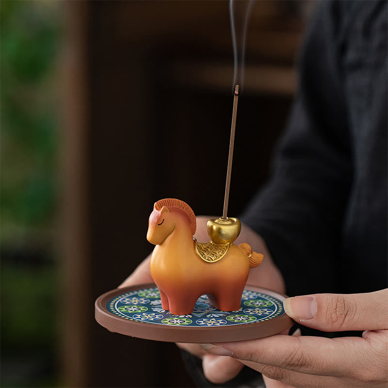 Buddha Stones Rok Konia 2026 Sztabka Nowego Roku Przyciągająca Bogactwo Dekoracja Domu Kadzielnica - image 5