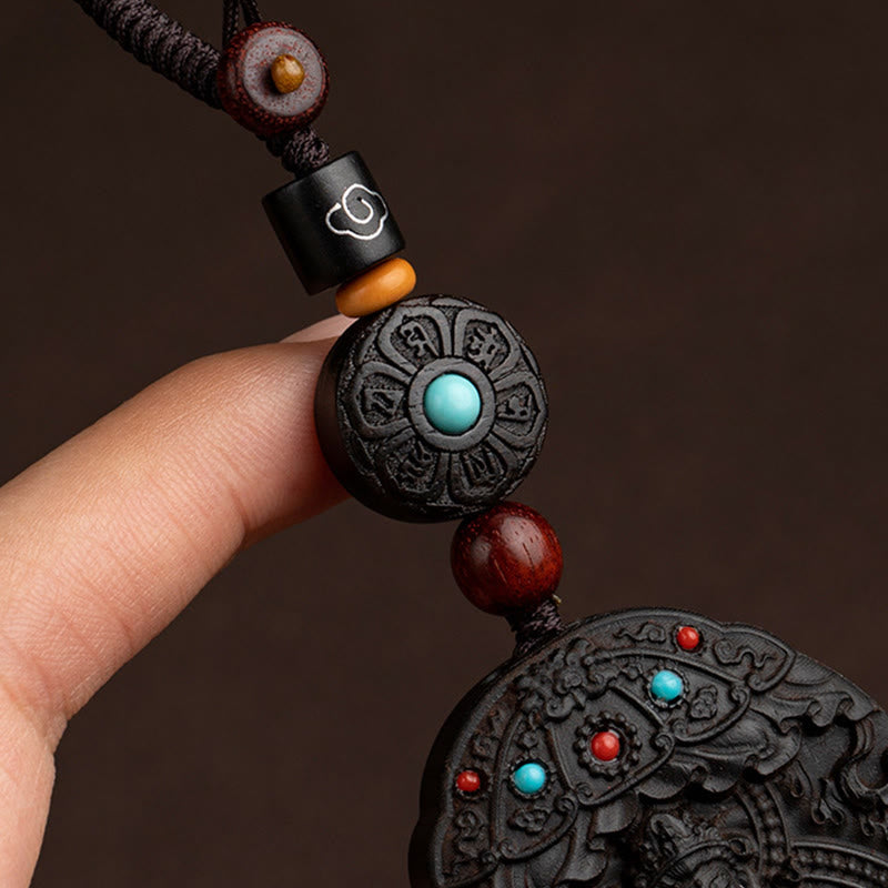 Buddha Stones, chiński zodiak, rok natalny Buddy, rok konia, Om Mani Padme Hum, lotos, hebanowy brelok z błogosławieństwem - image 13