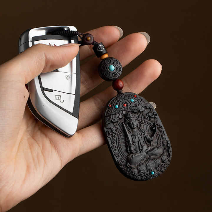 Buddha Stones, chiński zodiak, rok natalny Buddy, rok konia, Om Mani Padme Hum, lotos, hebanowy brelok z błogosławieństwem - image 10