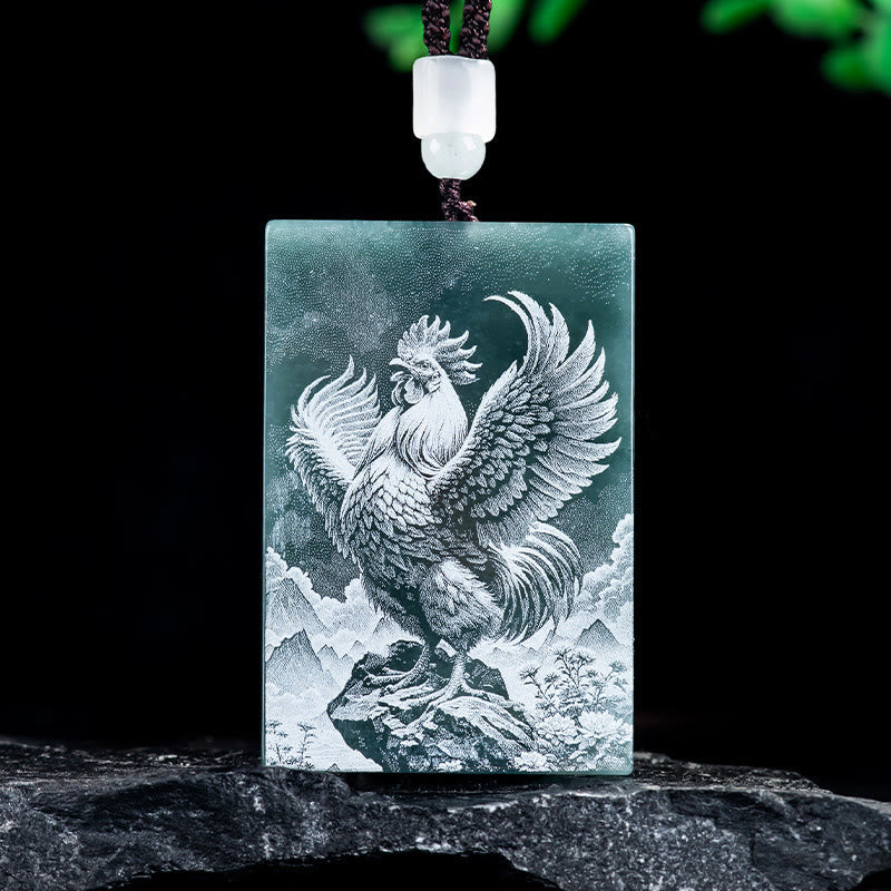 Naszyjnik z Buddha Stones, rok konia, chiński znak zodiaku, wisiorki z obfitości - Kogut - 60*40*4mm - image 21