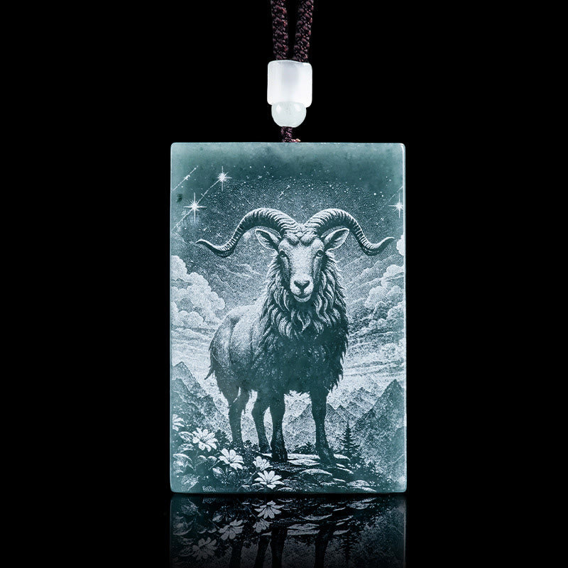 Naszyjnik z Buddha Stones, rok konia, chiński znak zodiaku, wisiorki z obfitości - Koza - 60*40*4mm - image 19