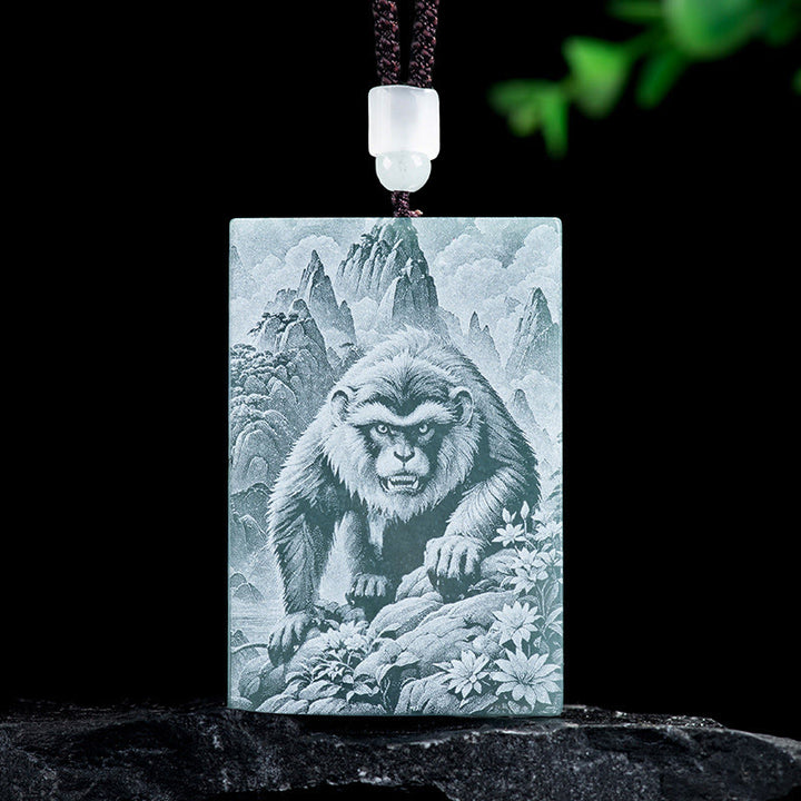 Naszyjnik z Buddha Stones, rok konia, chiński znak zodiaku, wisiorki z obfitości - Małpa - 60*40*4mm - image 20