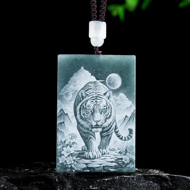 Naszyjnik z Buddha Stones, rok konia, chiński znak zodiaku, wisiorki z obfitości - Tygrys - 60*40*4mm - image 9