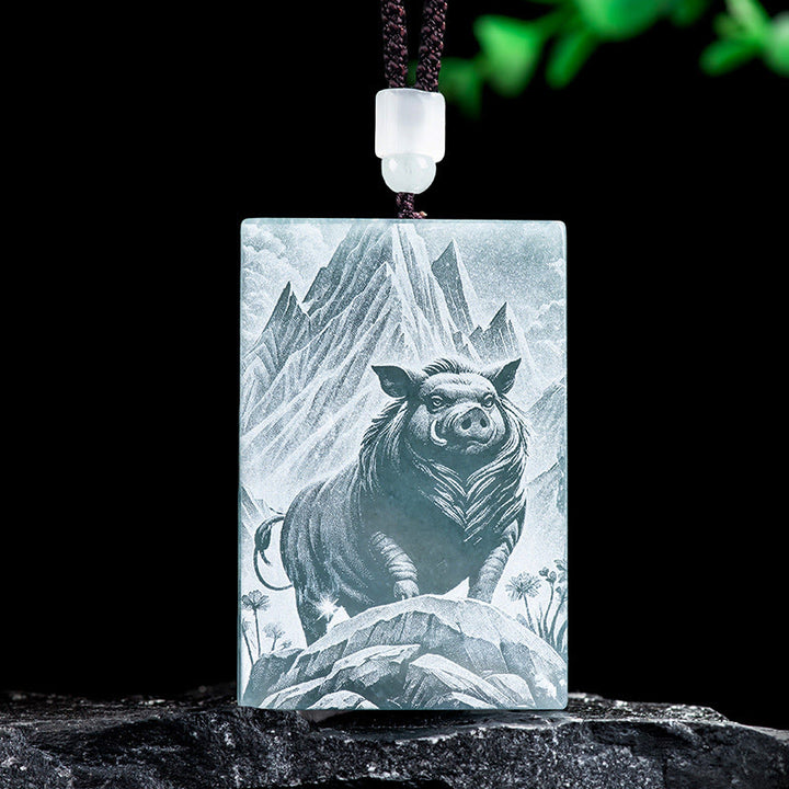 Naszyjnik z Buddha Stones, rok konia, chiński znak zodiaku, wisiorki z obfitości - Świnia - 60*40*4mm - image 23