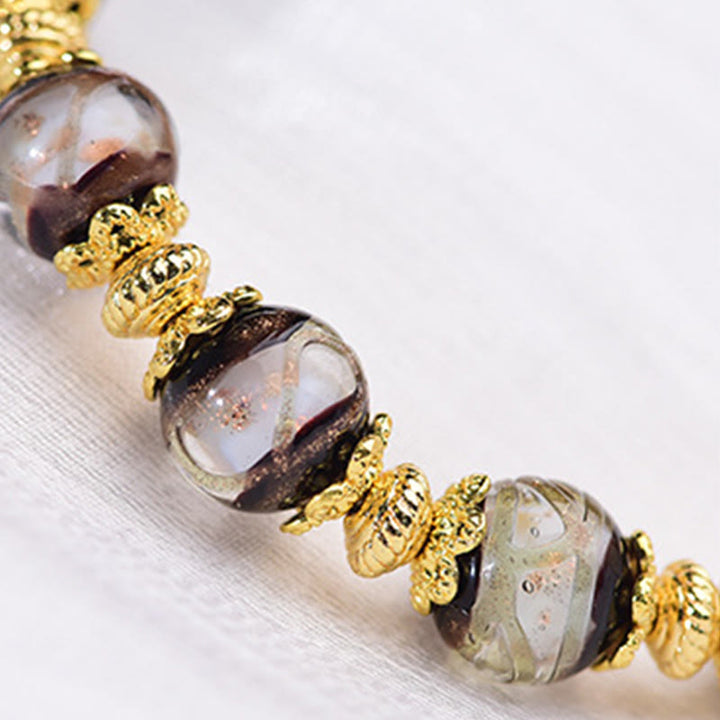 Bransoletka z Buddha Stones Liuli Glass Dzi Beads Blessings - image 16