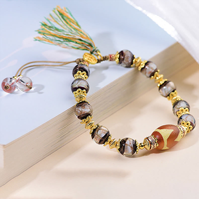 Bransoletka z Buddha Stones Liuli Glass Dzi Beads Blessings - image 10