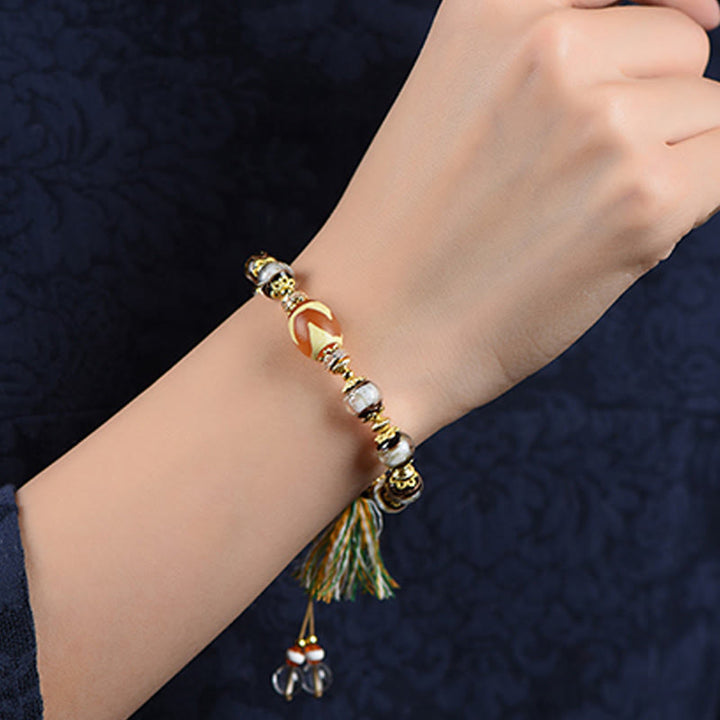 Bransoletka z Buddha Stones Liuli Glass Dzi Beads Blessings - image 14