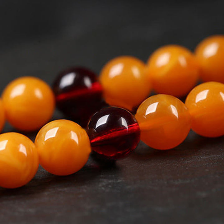 Tybetańskie Buddha Stones , okrągłe koraliki z bursztynu - image 7