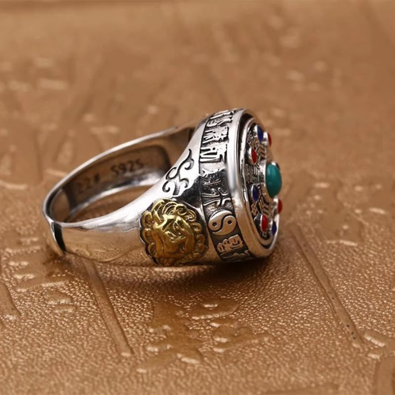 Buddha Stones Miedziane Bagua Miedziane Monety Bogactwo Obrotowy Regulowany Pierścień - image 9