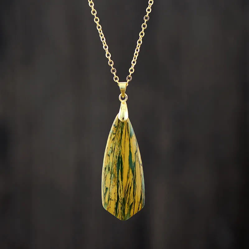 Naszyjniki szczęścia z Buddha Stones i kamieniami cesarskimi - Żółty Kamień Cesarski Złoty Łańcuch - image 1