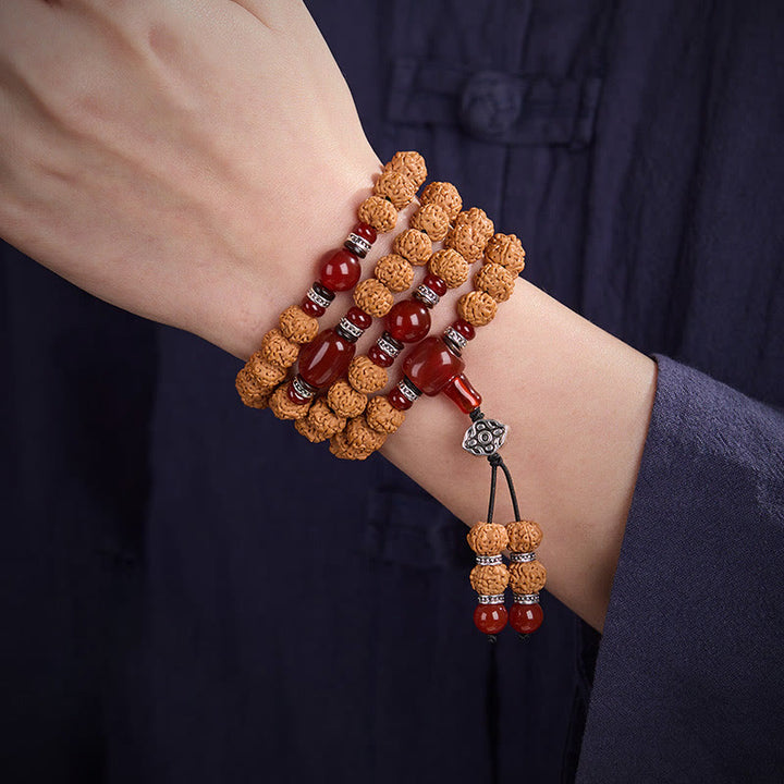 Tybetańskie Buddha Stones 108 koralików, nasiona bodhi, koraliki z trzema oczami, Mala pomyślności - image 7