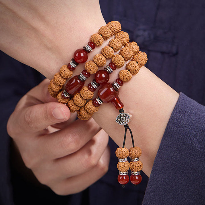 Tybetańskie Buddha Stones 108 koralików, nasiona bodhi, koraliki z trzema oczami, Mala pomyślności - image 8