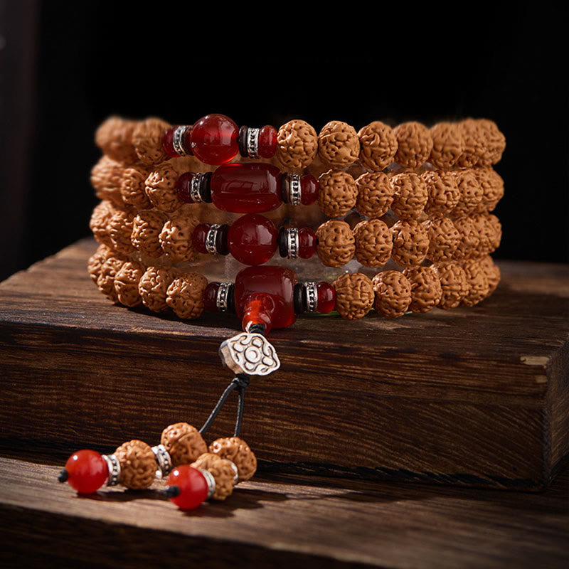 Tybetańskie Buddha Stones 108 koralików, nasiona bodhi, koraliki z trzema oczami, Mala pomyślności - image 9