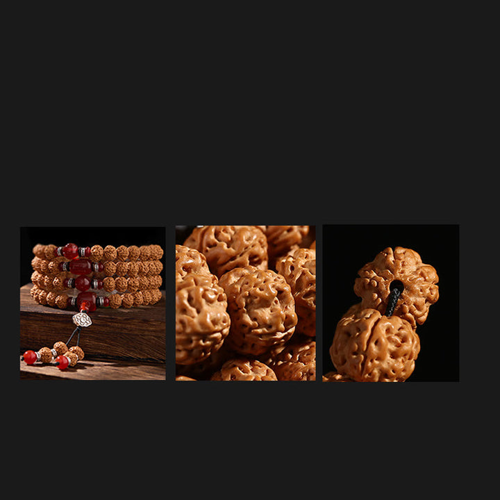 Tybetańskie Buddha Stones 108 koralików, nasiona bodhi, koraliki z trzema oczami, Mala pomyślności - image 10