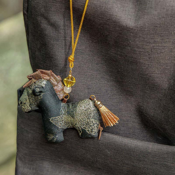 Buddha Stones Rok Konia Czerwony Sznurek Chwost Haft Wiszący Ozdoba - image 11