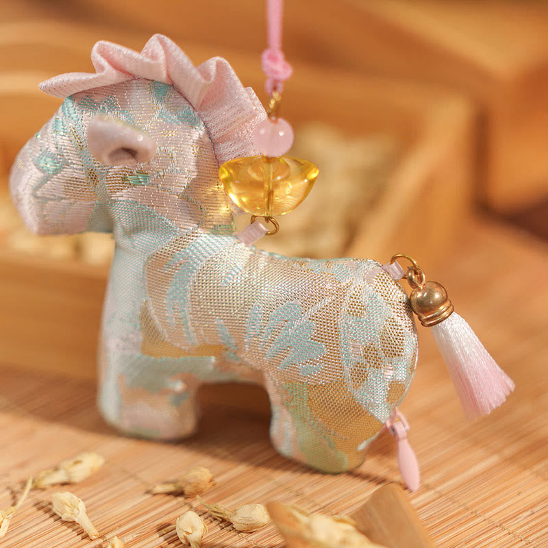 Buddha Stones Rok Konia Czerwony Sznurek Chwost Haft Wiszący Ozdoba - image 4