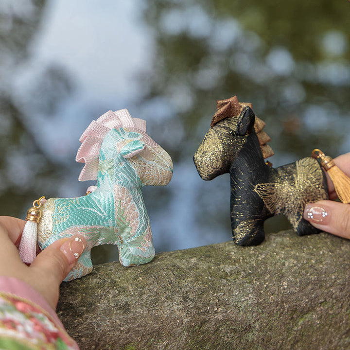 Buddha Stones Rok Konia Czerwony Sznurek Chwost Haft Wiszący Ozdoba - image 15
