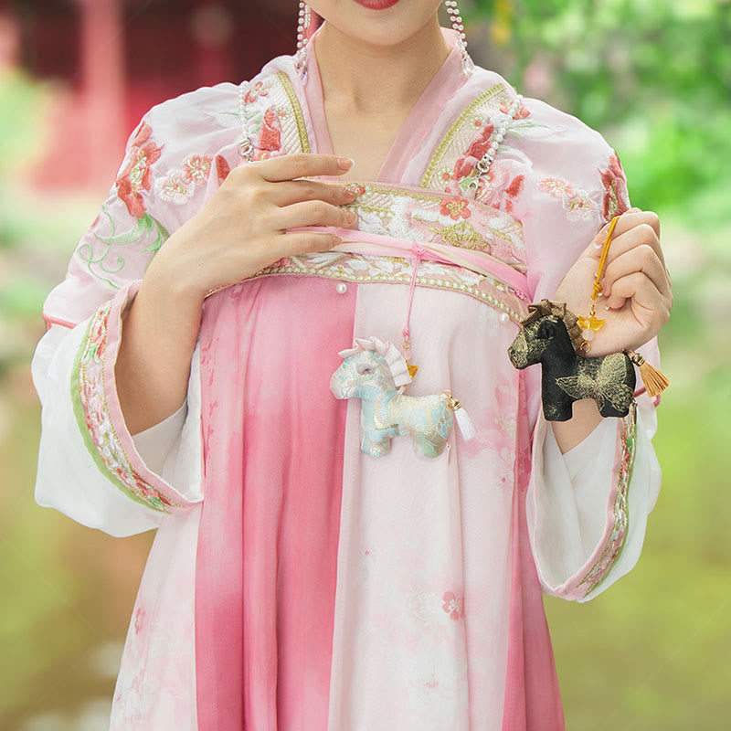 Buddha Stones Rok Konia Czerwony Sznurek Chwost Haft Wiszący Ozdoba - image 13