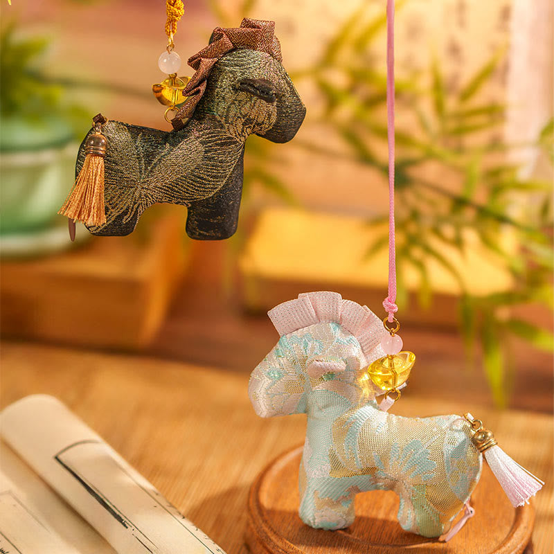 Buddha Stones Rok Konia Czerwony Sznurek Chwost Haft Wiszący Ozdoba - image 14