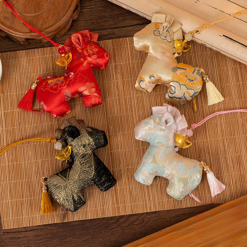 Buddha Stones Rok Konia Czerwony Sznurek Chwost Haft Wiszący Ozdoba - image 20