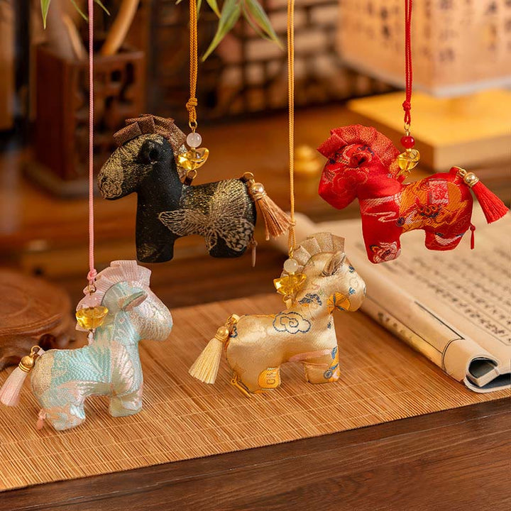 Buddha Stones Rok Konia Czerwony Sznurek Chwost Haft Wiszący Ozdoba - image 18