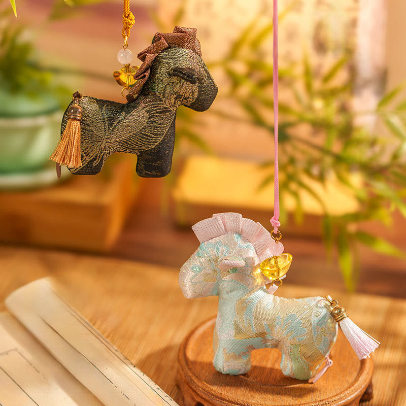 Buddha Stones Rok Konia Czerwony Sznurek Chwost Haft Wiszący Ozdoba - image 19