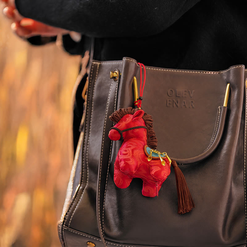 Buddha Stones Rok Konia Czerwony sznurek haft Wolność Wisząca dekoracja - image 2