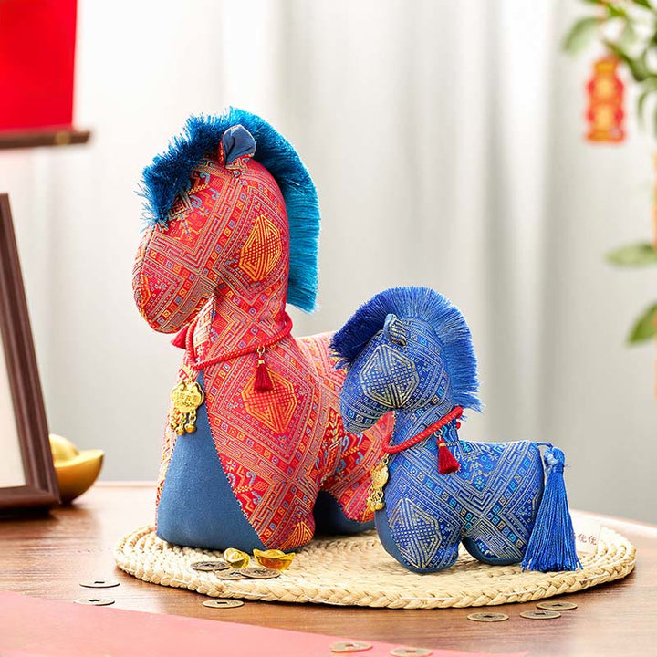 Buddha Stones Rok Konia Czerwony Sznurek Haftowany Ozdoba z Chwostem - image 16