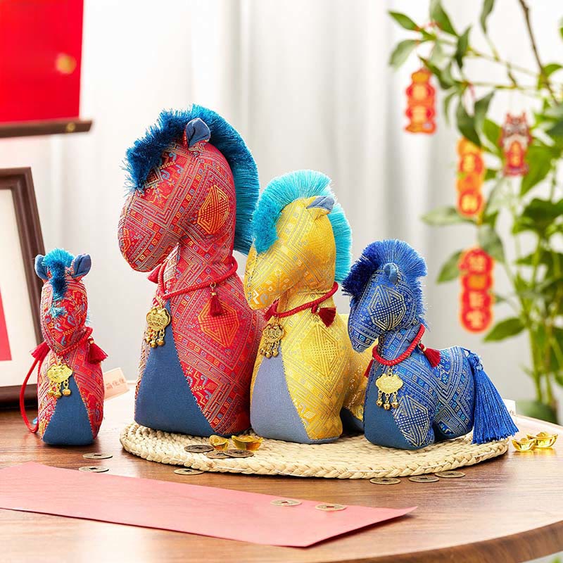 Buddha Stones Rok Konia Czerwony Sznurek Haftowany Ozdoba z Chwostem - image 17