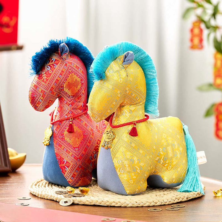 Buddha Stones Rok Konia Czerwony Sznurek Haftowany Ozdoba z Chwostem - image 22