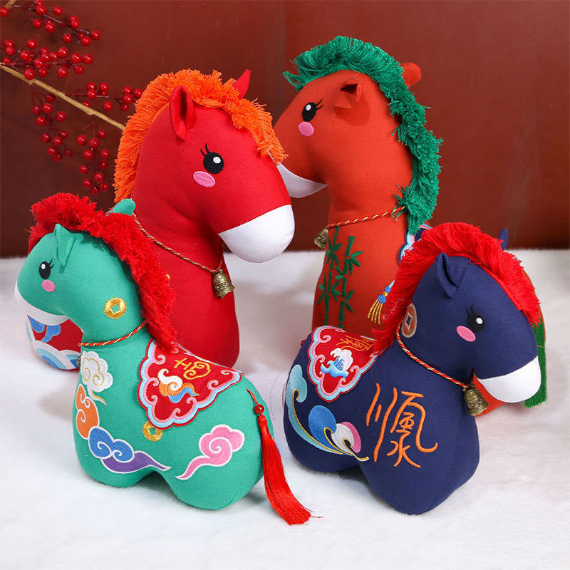 Buddha Stones Rok Konia Miedziany Czerwony Sznurek Fu Charakter Haft Dobrobyt Dekoracja Domu - image 36