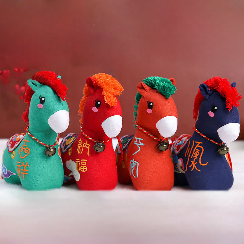 Buddha Stones Rok Konia Miedziany Czerwony Sznurek Fu Charakter Haft Dobrobyt Dekoracja Domu - image 37