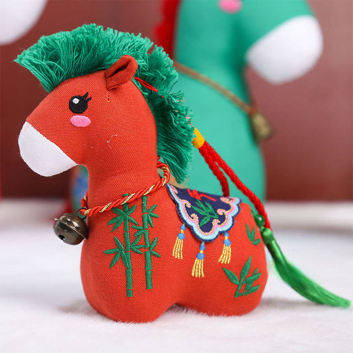 Buddha Stones Rok Konia Miedziany Czerwony Sznurek Fu Charakter Haft Dobrobyt Dekoracja Domu - image 6