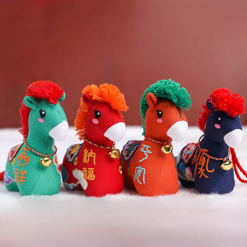 Buddha Stones Rok Konia Miedziany Czerwony Sznurek Fu Charakter Haft Dobrobyt Dekoracja Domu - image 38